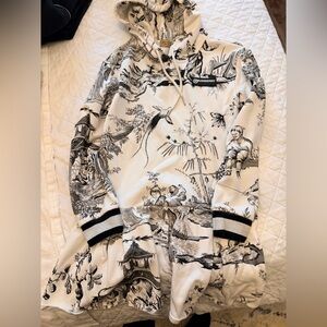 Burberry girls  Black and White Graphic Hoodie dress